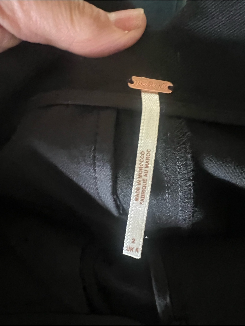 Free People Black High-Waist Trousers with Subtle Pleat - Picture 8 of 8